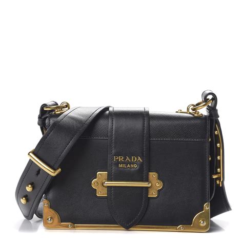 prada city calf saffiano cahier bag black|Prada Cahier Chain Clutch City Calf and Saffiano Black 3065031.